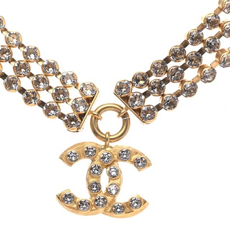 chanel crystal choker|Chanel necklace online store.